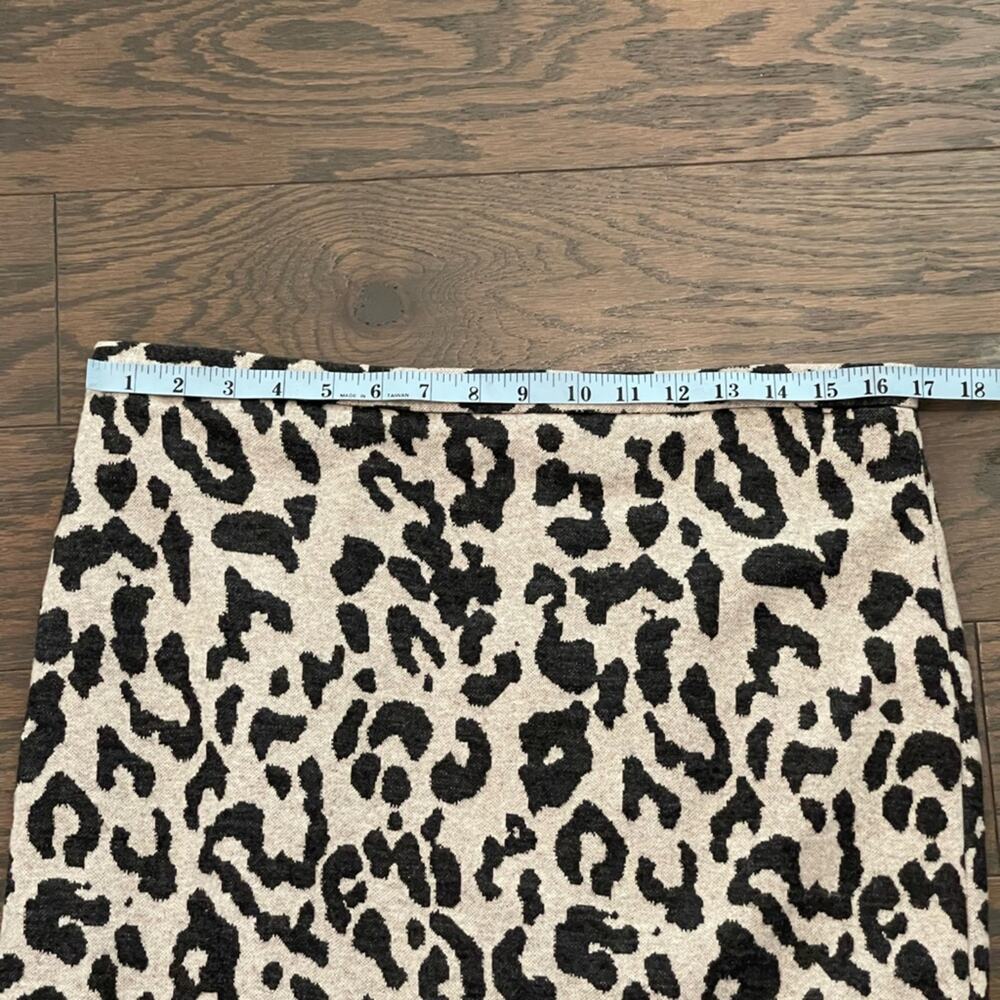 Iris Setlakwe Cheetah Leopard Print Wool Blend Pencil Midi Skirt Size 10 - Picture 6 of 9